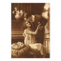 Histoires d'amour vintages, musique romantique invitations personnalisables