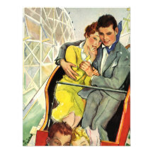 Histoires d'amour vintages, tour de montagnes russ faire-parts