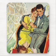 Histoires d'amour vintages, tour de montagnes russ tapis de souris
