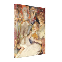 Histoires vintages de Noël de lecture de mère et d Impressions Sur Toile