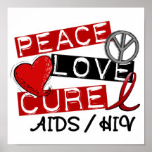 HIV de SIDA de traitement d'amour de paix Posters