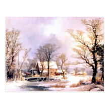 Hiver dans le pays, le vieux moulin Postca de blé  Carte Postale