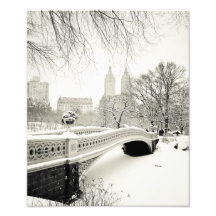 Hiver de Central Park - neige sur le pont d'arc Photographie D’art