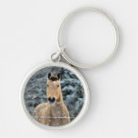 Hiver de cheval de peau de daim porte-clés