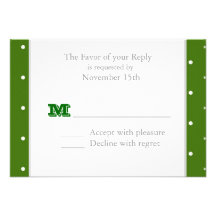 Hiver vert de Noël de pois épousant RSVP Invitations
