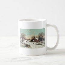 Hiver vintage de Noël Tasse À Café
