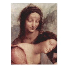 Hl de Leonardo da Vinci. Selbdritt d'Anna, Szene : Cartes Postales