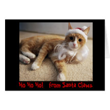 Ho Ho Ho !   des griffes de Père Noël Carte De Vœux