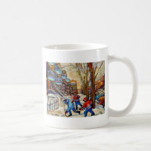 Hockey de rue avec 3 garçons mugs à café