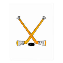 Hockey orange carte postale