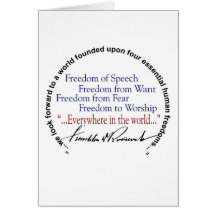 Hommage de libertés de FDR quatre Carte De Vœux