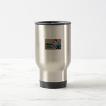 Homme admirant deux arbres de bonsaïs graphiques tasse