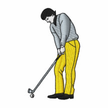 Homme avec du fer polos