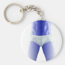 Homme bleu dans les sous-vêtements porte-clé