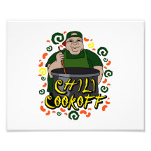 Homme dans le graphique de Chili Cookoff de vert d Impressions Photographiques