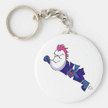 Homme d'aubergine porte-clef