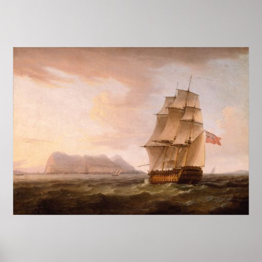 Homme de guerre avant le Gibraltar Affiche