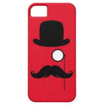 Homme de moustache sur l'arrière - plan rouge étuis iPhone 5