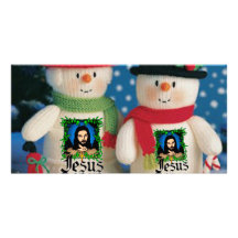homme de neige carte avec photo