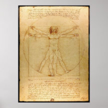 Homme de Vitruvian par Leonardo da Vinci Posters
