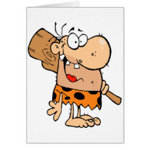 homme des cavernes drôle de bande dessinée avec le cartes de vœux