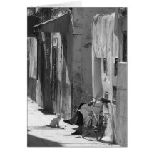 Homme et chat cartes