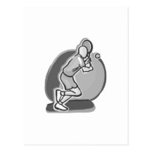 Homme gris de tennis cartes postales