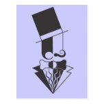 Homme noir et blanc de chapeau supérieur carte postale