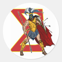 HOPLITES SPARTIATES ADHÉSIF ROND