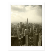 Horizon de Chicago mono Carte Postale