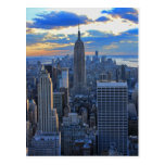 Horizon de la fin de l'après-midi NYC comme approc Cartes Postales