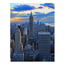 Horizon de la fin de l'après-midi NYC comme approc Cartes Postales