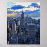 Horizon de la fin de l'après-midi NYC comme approc Posters