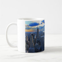 Horizon de la fin de l'après-midi NYC comme approc Mug À Café