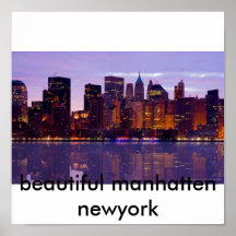 Horizon de Manhattan, beau newyork de Manhattan Poster