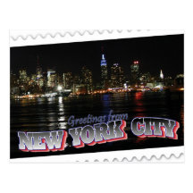 Horizon de New York à l'état d'empire de nuit Cartes Postales