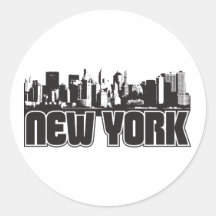 Horizon de New York Adhésif Rond