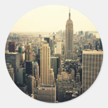 Horizon de New York City Adhésif Rond