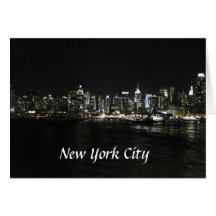 Horizon de nuit de New York Carte De Vœux