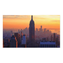 Horizon de NYC : Coucher du soleil orange 2 d'Empi Cartes De Visite Professionnelles