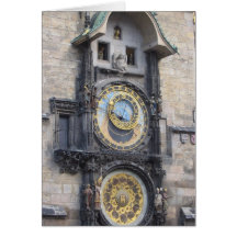 Horloge astronomique de Prague dans la vieille pla Carte De Vœux