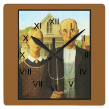 Horloge carrée gothique américaine