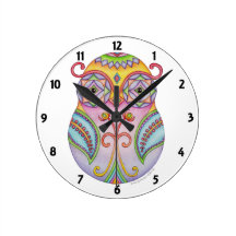 Horloge d'améthyste d'Owlushka Horloges Murales