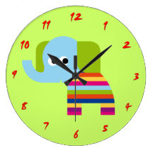 Horloge mignonne d'éléphant pour la crèche ou la p