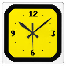 horloge murale à 8 bits d'arcade de pixels (toute 