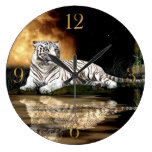 Horloge murale blanche d'amoureux des animaux de g