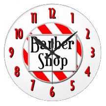Horloge murale blanche rouge de salon de coiffure 