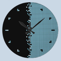 Horloge murale bleue de geek d'ordinateur de pixel horloges murales