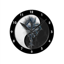 Horloge murale chinoise de dragon de Yin Yang Horloges