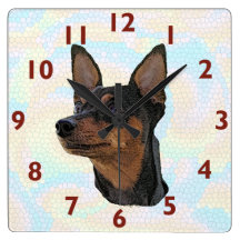 Horloge murale d'art de Pinscher miniature